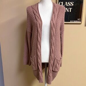 Dreamers Women's Pink Cable Knit Sweater